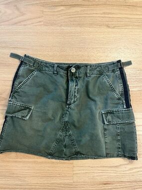 Women’s Olive Green Cargo Mini Skirt